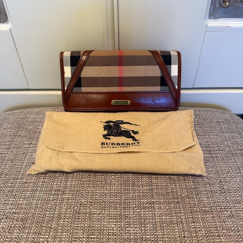 NWT Burberry Bridle house check Penrose Continental wallet w/ dust bag